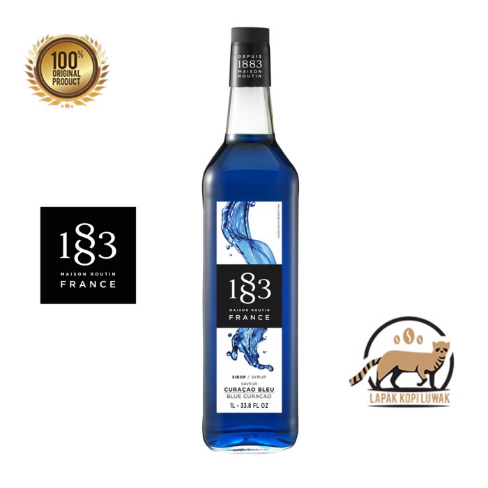 

Blue Curacao Syrup merk 1883 Maison Routin