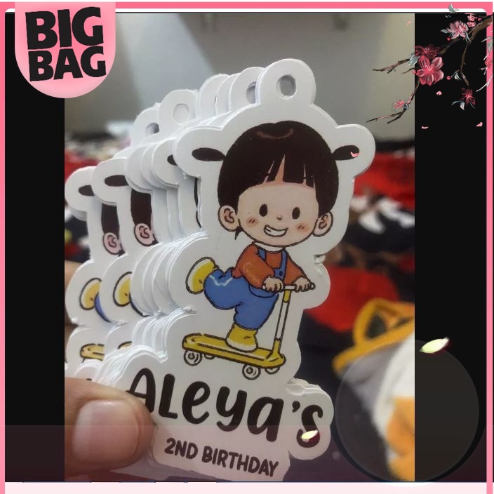 

Bigbag (20pcs) Tag GIRL Tag Hampers Ulang Tahun Anak Gantungan Custom Cutting DIE cut
