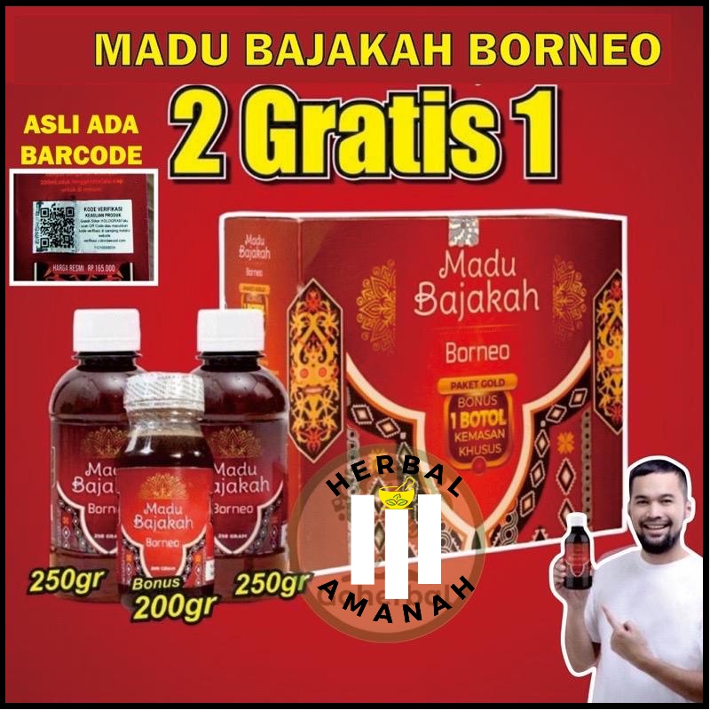AGEN RESMI - MADU BAJAKAH BORNEO -Beli 2 GRATIS 1 Madu  Asli Alami Bantu Atasi Benjolan,  Kanker, Tu