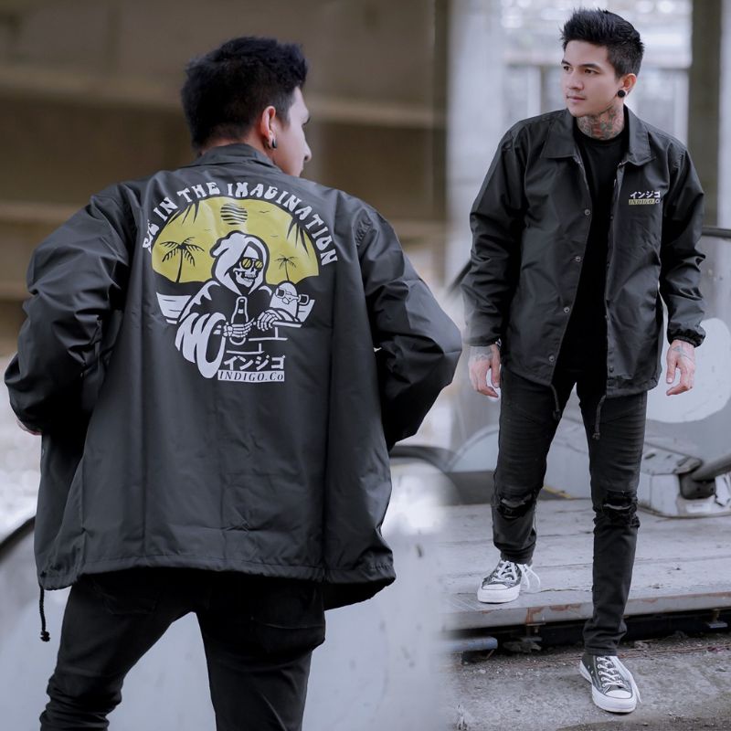 Jaket pria XL indigo bekas review