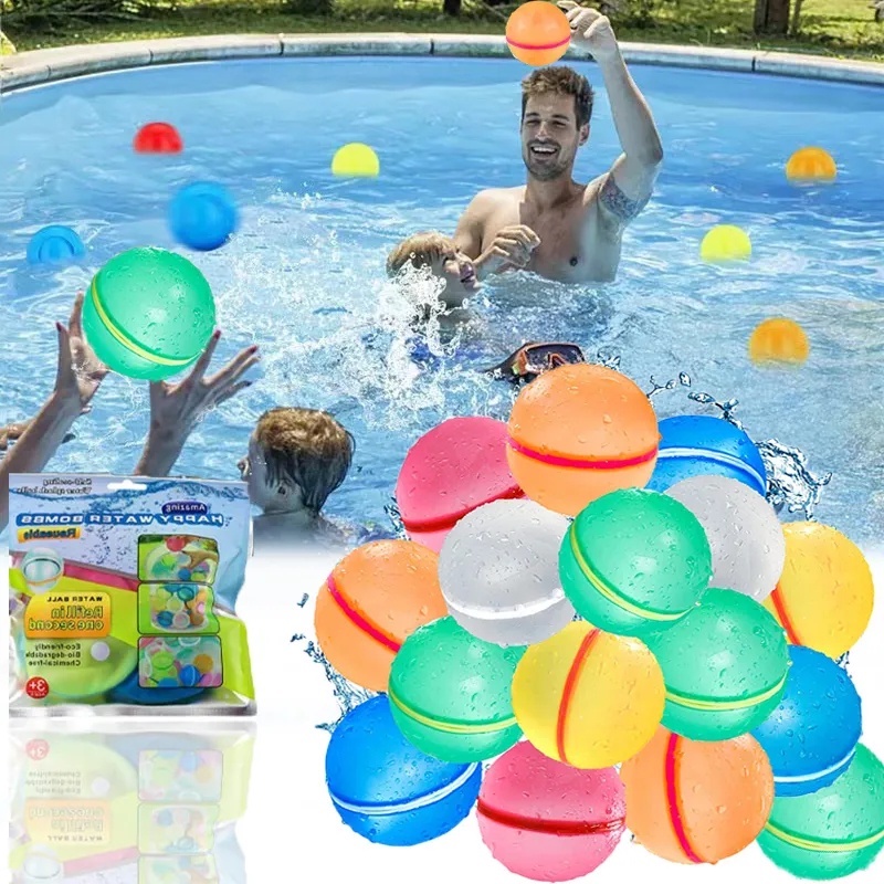 [Fitur] 1pc Bola Air Anak-Anak Dapat Digunakan Kembali/Self Sealing Water Bomb/Kolam Renang Water Splash Ball/Balon Air Lembut/Mainan Bermain Pantai/Perlengkapan Pesta Musim Panas