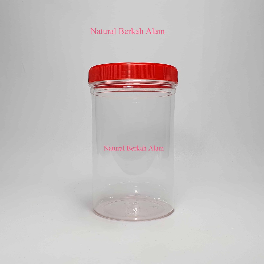 Toples Tabung 1 Liter Pet Natural / Toples Tabung / Toples Snack / Toples Plastik / Toples 1 Liter