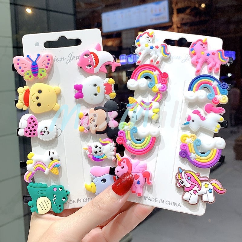 10in1 Jepit Rambut Anak Perempuan Lucu Jepitan Rambut Fashion Karakter Jepitan Hair Pin Gaya Korea Kids Unicorn Ice Cream Jepitan Rambut Anak Perempuan Korea