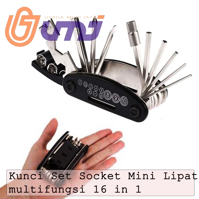 Kunci Shock Lipat mini Set Kunci Sepeda motor 16 Tools Repair Multifungsi