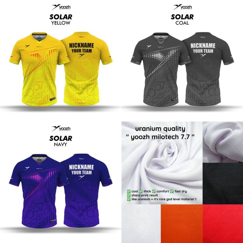 [ ANAK & DEWASA ] BAJU YOOZH SOLAR BAJU YOOZH KAOS BADMINTON VOLLY GOWES IMPORT PINGPONG JERSEY ORIG