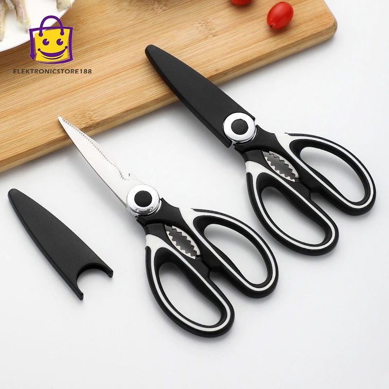 

Gunting Dapur Serbaguna Gunting Ikan Ayam Daging Stainless Steel Black Murah