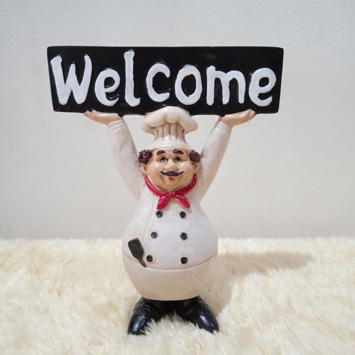 Patung Pajangan Koki Chef Welcome