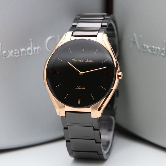 Jam Tangan Pria Alexandre Christie AC 8610 Original - Rosegold Black