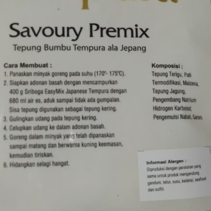 Sriboga Easy Mix Japanese Tempura