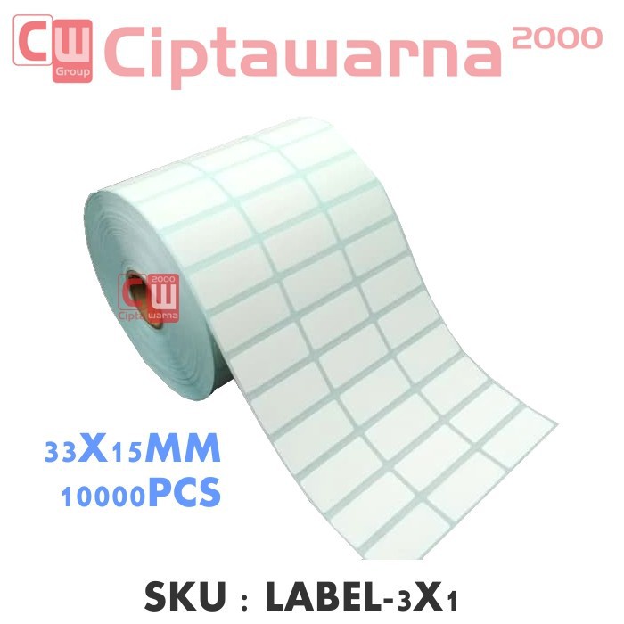

Label Printer Barcode 33x15mm Semicoated / 33 X 15 Sc Isi 10.000 Pcs