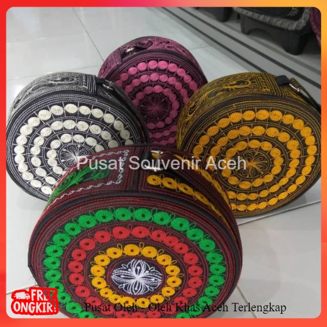 Tas cewek motif kerawang Gayo / tas selempang cewek / tas rotan kain khas aceh UKURAN BESAR