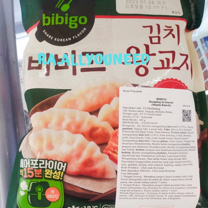Mandu Kimchi Dumpling Isi Kimchi BIBIGO 420 gram
