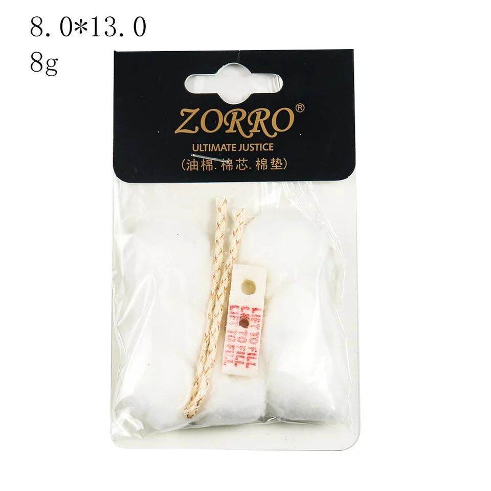 Kapas dan sumbu  zorro untuk mengganti korek api Zippo dan sumbu atau korek sumbu