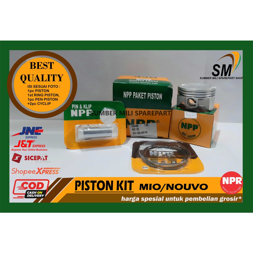 PISTON KIT/ SEHER KIT YAMAHA MIO M3/ MIO 125 ORIGINAL NPP