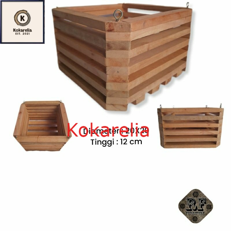 Pot bunga ,Pot bunga angrek gantung , Pot kayu gantung.