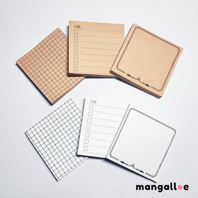 

Kertas Kraft Grid Tekstur Sederhana Note Book Siswa Pesan Memo Paper Note Pads -MG