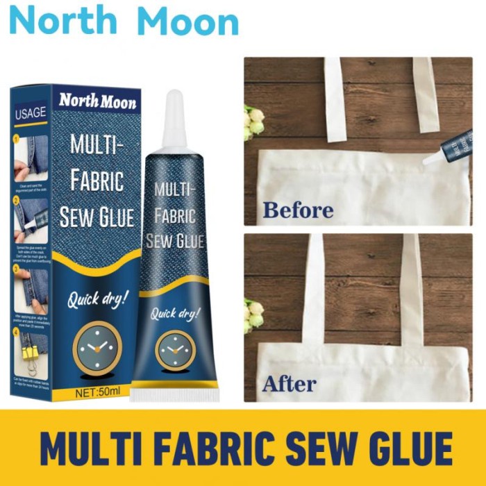 

Lem Khusus Kain Kulit Sepatu Tas Baju Celana Sew Glue Repair Isi 50mL