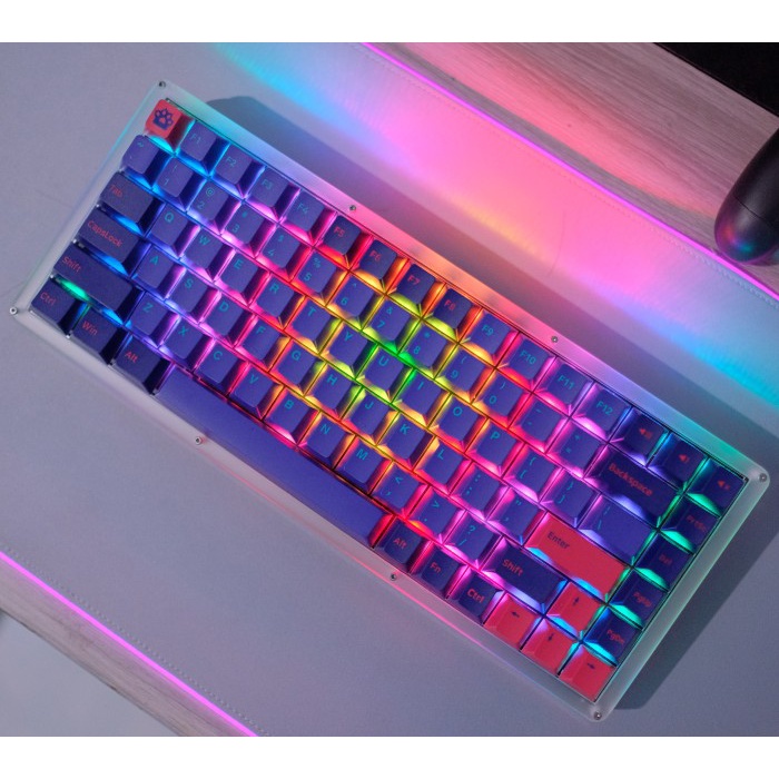 Custom Case Akrilik Mechanical Keyboard Rexus Daxa M84 - hitam glossy