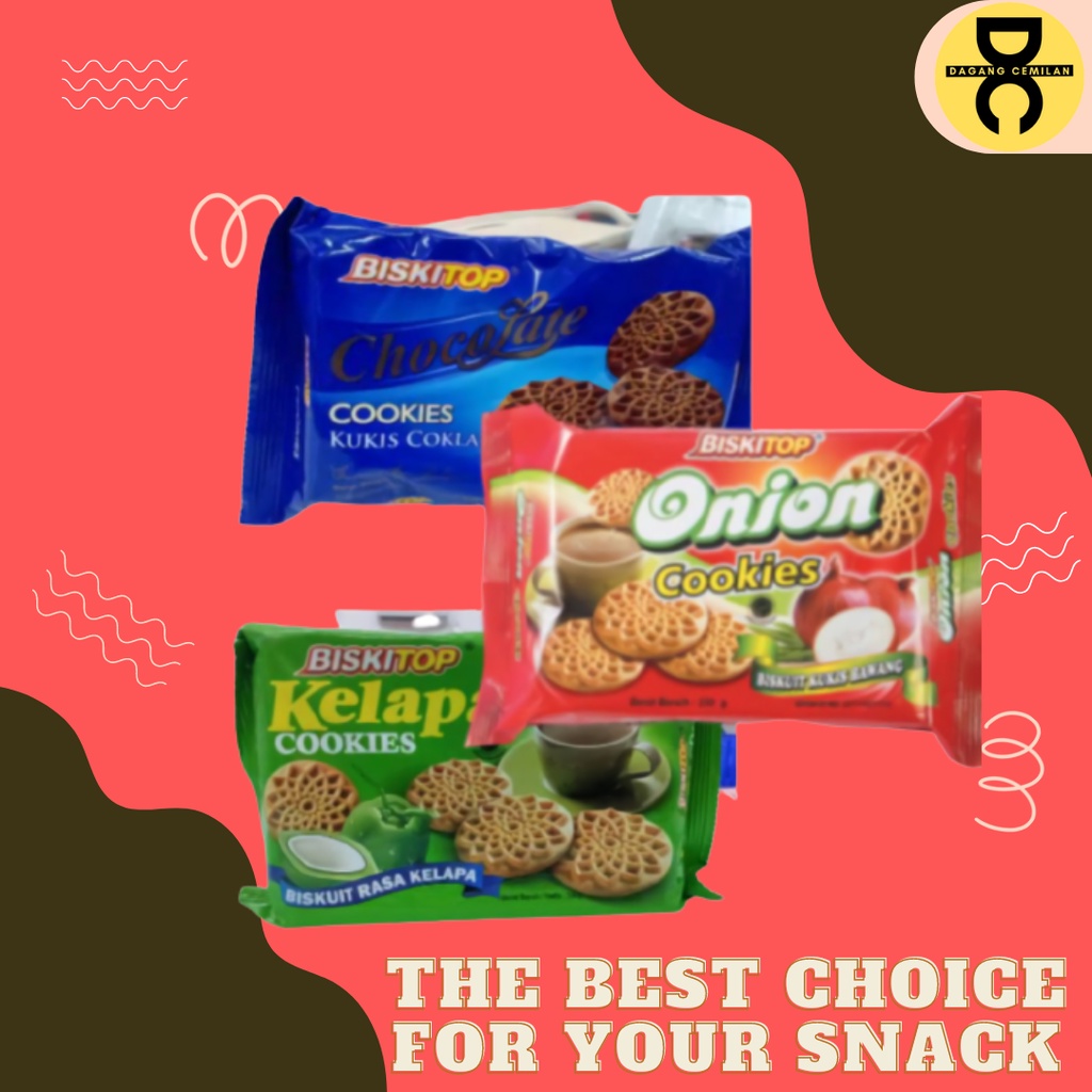 

DC - BISKITOP COOKIES 12 300g Biskuit Kue Kering Anak Dewasa Enak Renyah Biscuit Rasa Bawang Kelapa