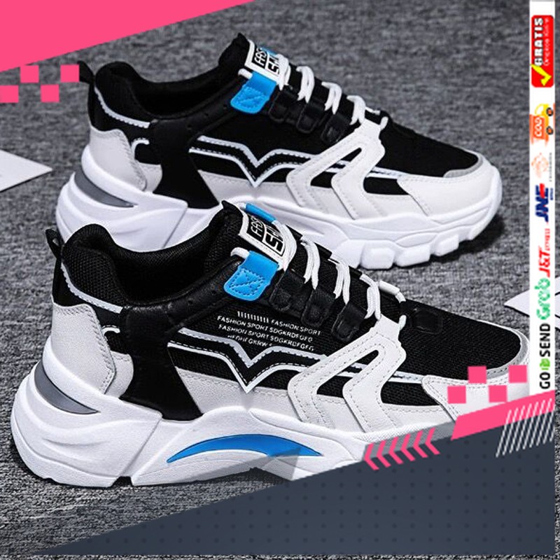 UKURAN SIZE 37 38 39 40 41 42 43 44 45 /Sneakers Sepatu Cowok Bertali Sepatu Model Sporty Men Fashio