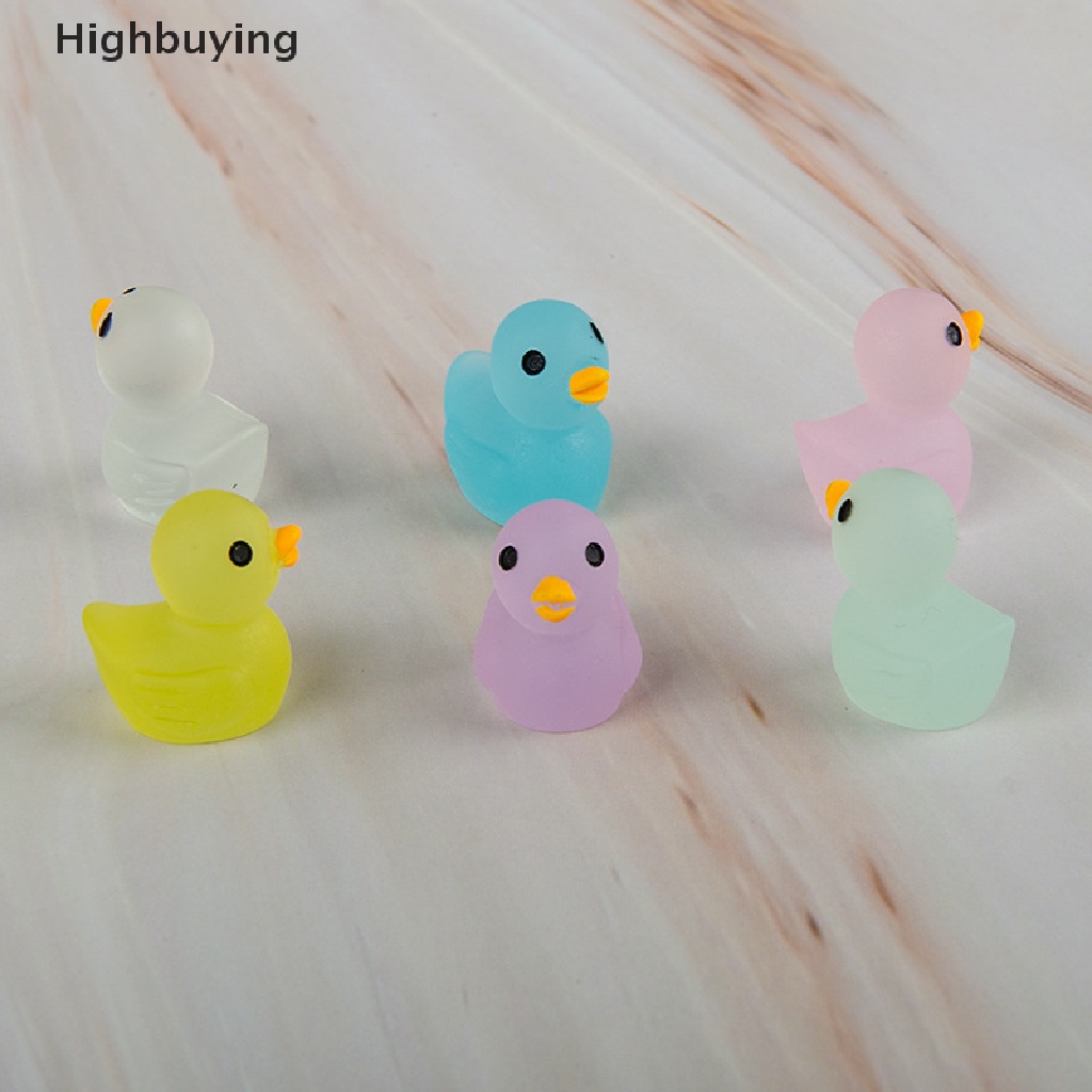 Hbid 10pcs Resin Bercahaya Patung Bebek Mini Glow in the dark Hewan Miniatur Peri Taman Aksesoris Rumah Dekorasi Meja Glory