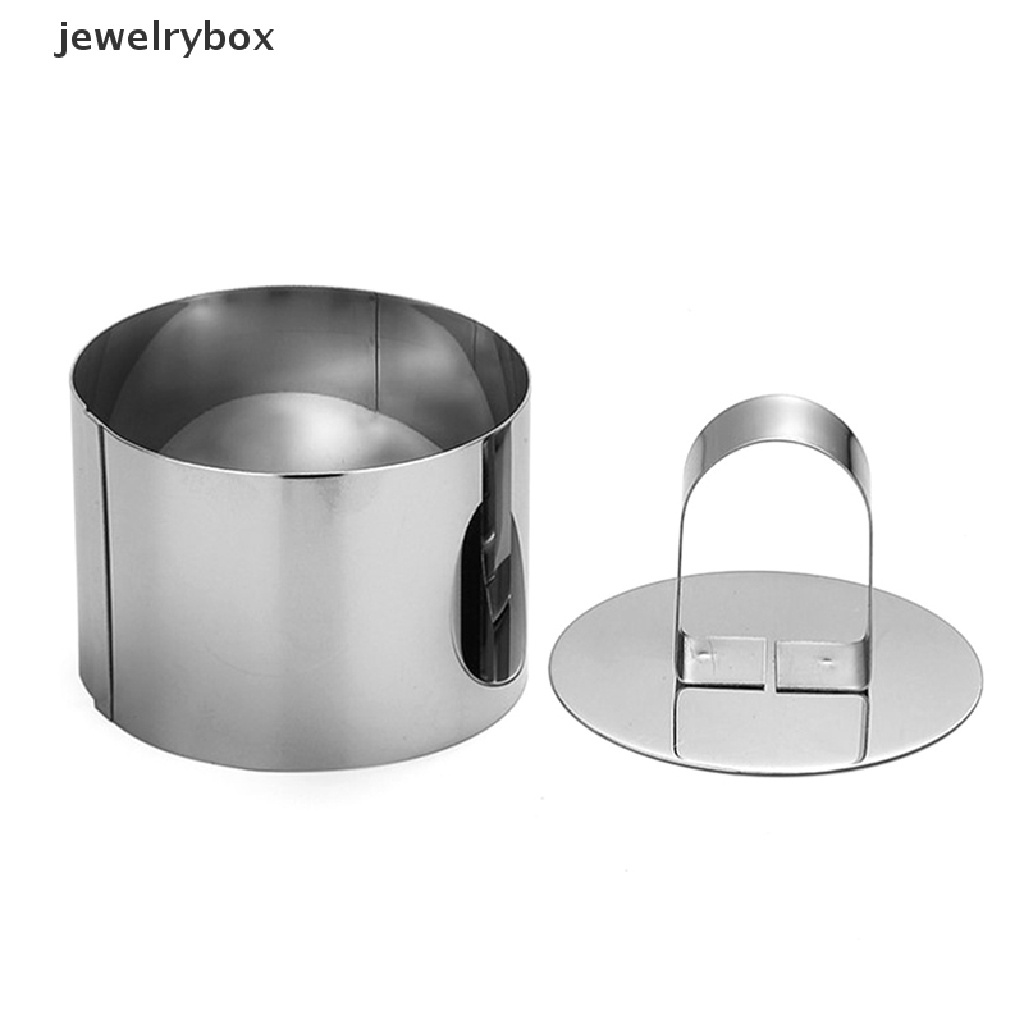 [jewelrybox] 1pc Cetakan Kue Cincin Mousse Stainless Steel Dengan Piring Dorong DIY Kue Baking Tools Butik