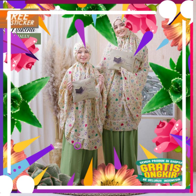 (COD) Terbaru pasangan Couple AL HALLY Mukena 01 ll Mukena ibu anak couple sarimbit ORI - AL HALLY/ 