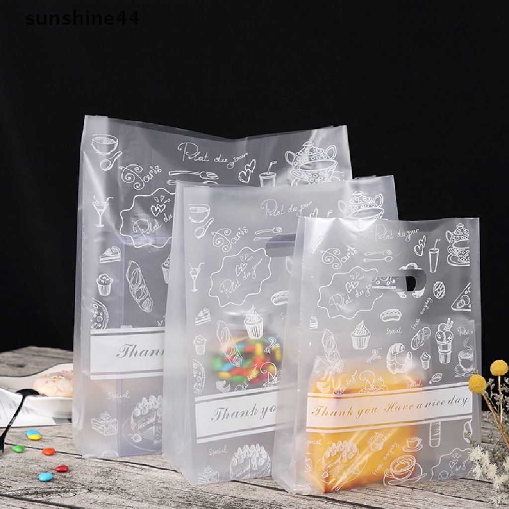 Sunshine 50Pcs Tas Jinjing Plastik Thank You Cookie Candy Bread Bag Kemasan Decor Bags ID