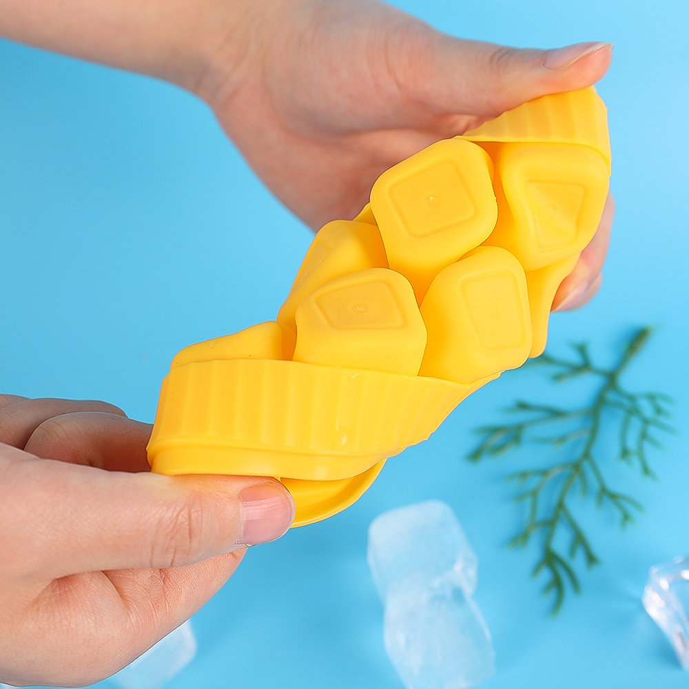 8lubang Dapur Kreatif Silikon Buatan Sendiri Frozen Ice Block Cube Mold Reusable Honeycomb Ice Box Tray Dengan Tutup Yang Dapat Dilepas Grids Ice Cubes Maker Mold