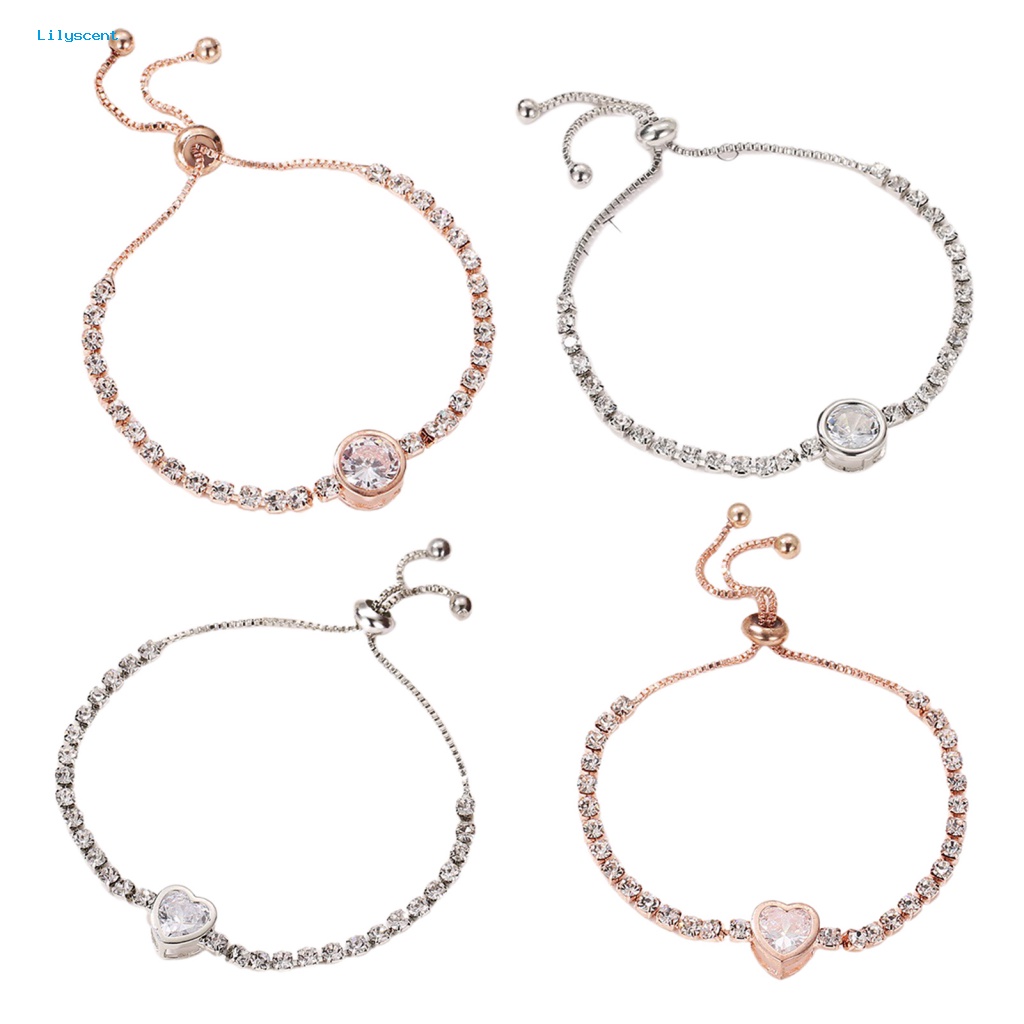 Lilyscent Gelang Wanita Elegan Untuk Pesta Gaya Korea Berlian Imitasi Gelang Geometris