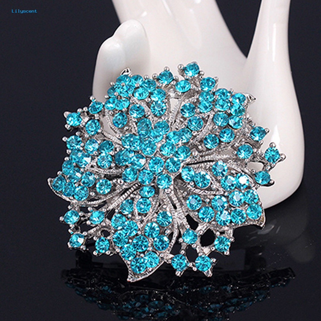 Lilyscent 8warna Bros Berlian Imitasi Untuk Pernikahan Wanita Shiny Rhinestone Flower Brooch Menawan