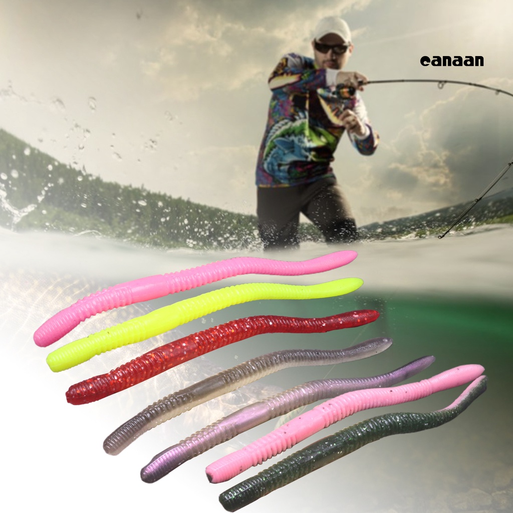 Cnn-10pcs 11.5cm/4.2g Soft Lure Pola Spiral Simulasi Menggoda Angling Ekor Panjang Cacing Roti Umpan Palsu Memancing Luar Ruangan