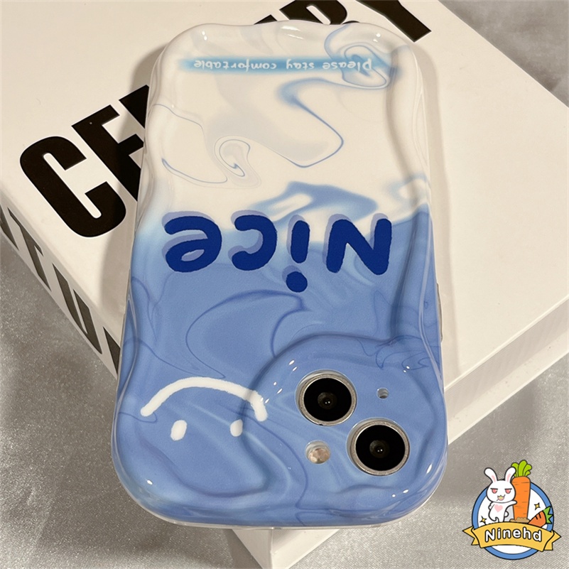 IPHONE Casing Kompatibel Untuk Iphone14 13 12 11 Pro Max X Xr Xs Max8 7 6 6s Plus SE 2020 Gaya Jepang Korea Simple Inggris Susu Halo Dyed Cream Phone Case Shockproof Cover Pelindung