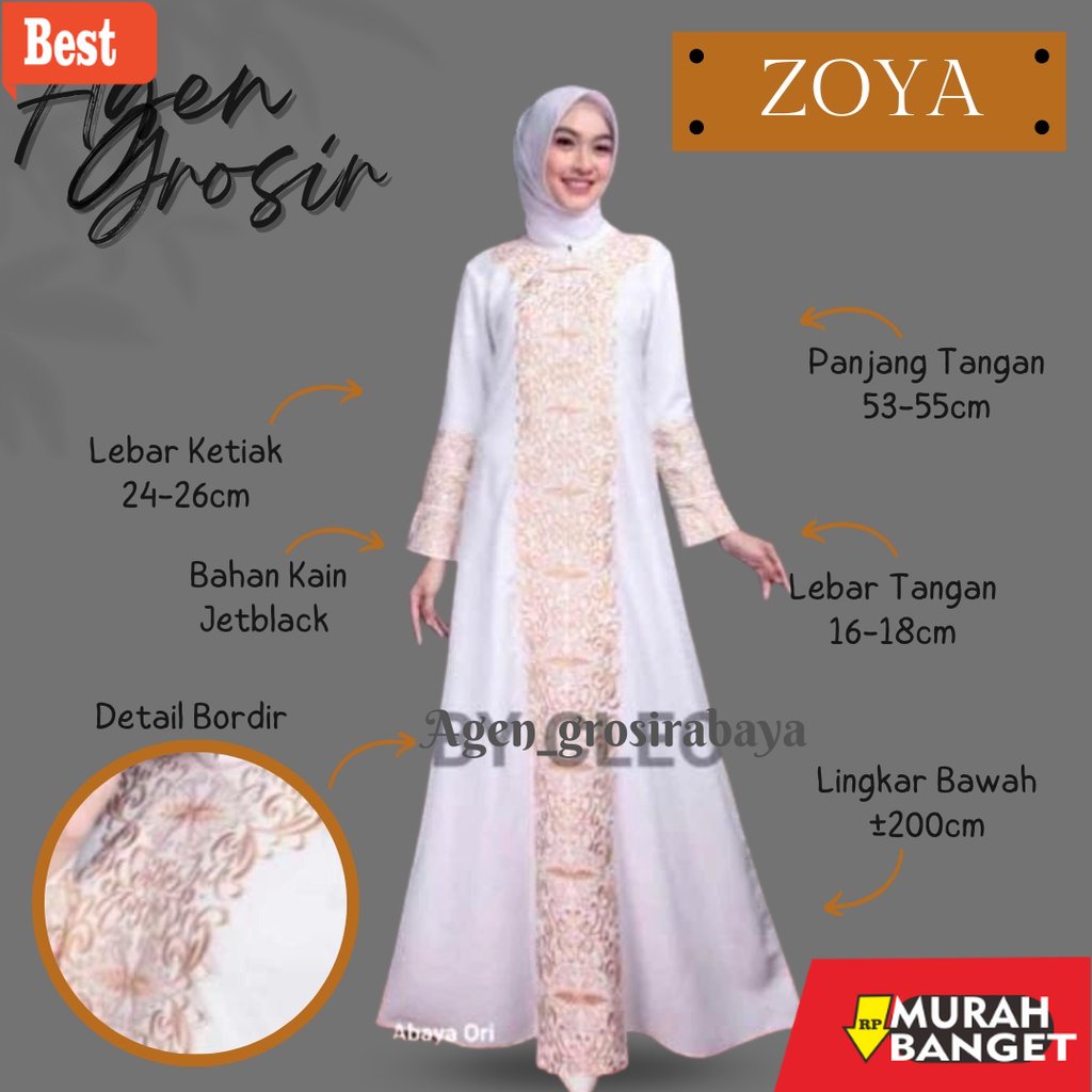 Gaya ala timur tengah di hari raya- ABAYA BORDIR ABAYA PUTIH COUPLE ABAYA TURKEY ABAYA ARAB ABAYA TE