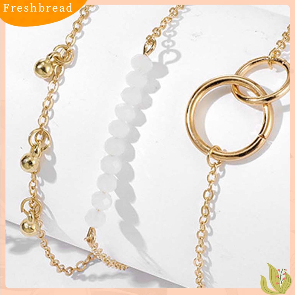 &lt; Freshbread &gt; 6Pcs Gelang Wanita Stackable Circle Jewelry Adjustable Bright Luster Bracelets Untuk Pesta