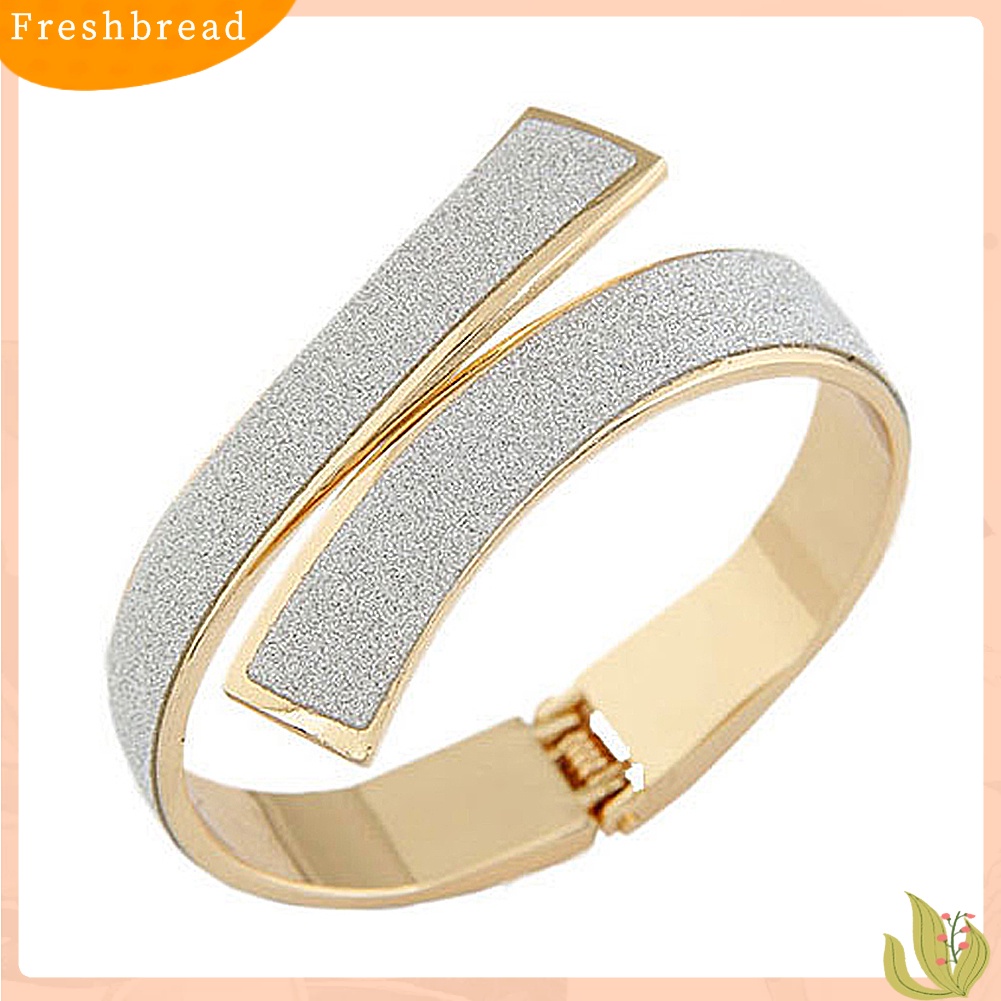 &lt; Freshbread &gt; Fashion Wanita Sederhana Elegan Glitter Terbuka Manset Gelang Bangle Perhiasan Hadiah