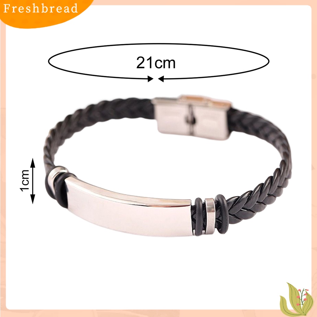 &lt; Freshbread &gt; Pria Gelang Pengerjaan Halus Gaya Rekreasi Dikepang Minimalis Adjustable Gesper Menghias Tahan Luntur Dikepang Faux Leather Bracelet Untuk Pakaian Sehari-Hari