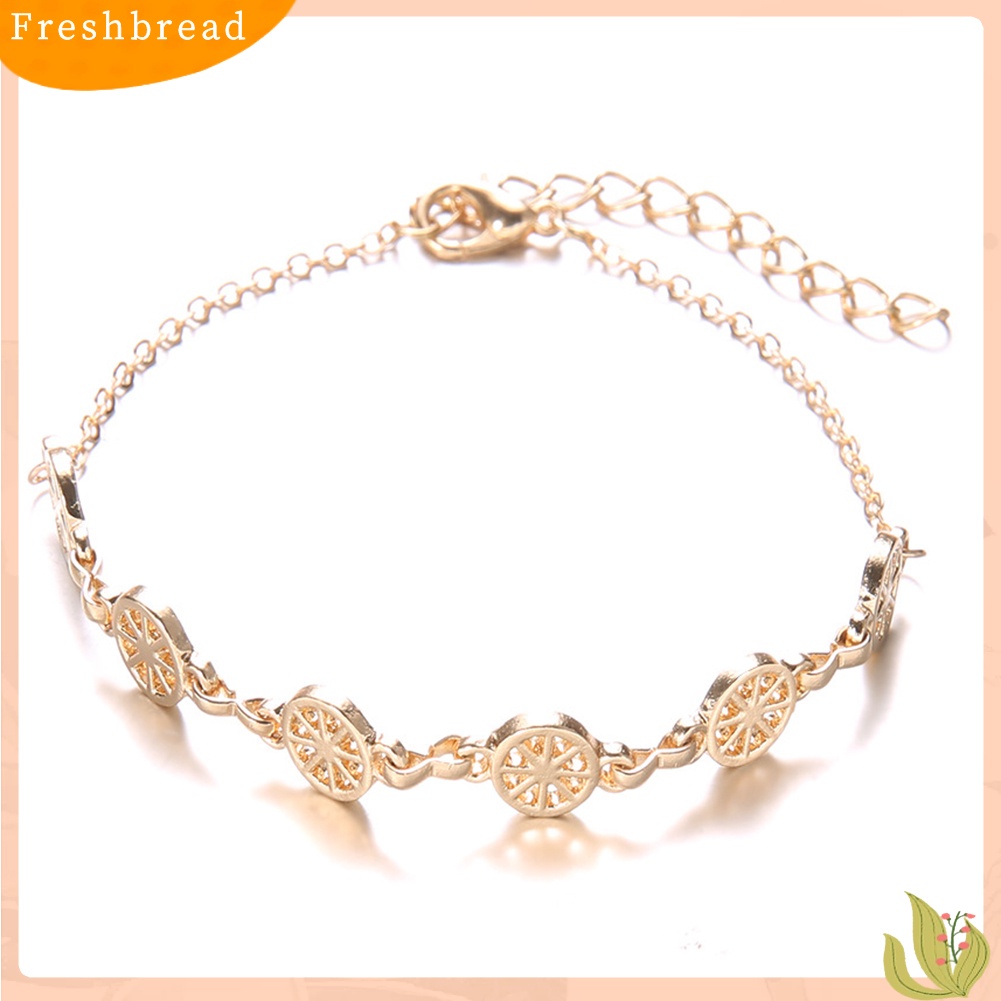 &lt; Freshbread &gt; 4Pcs/Set Wanita Multilayer Berongga Kompas Berlian Imitasi Manik-Manik Gelang Rantai Tenis