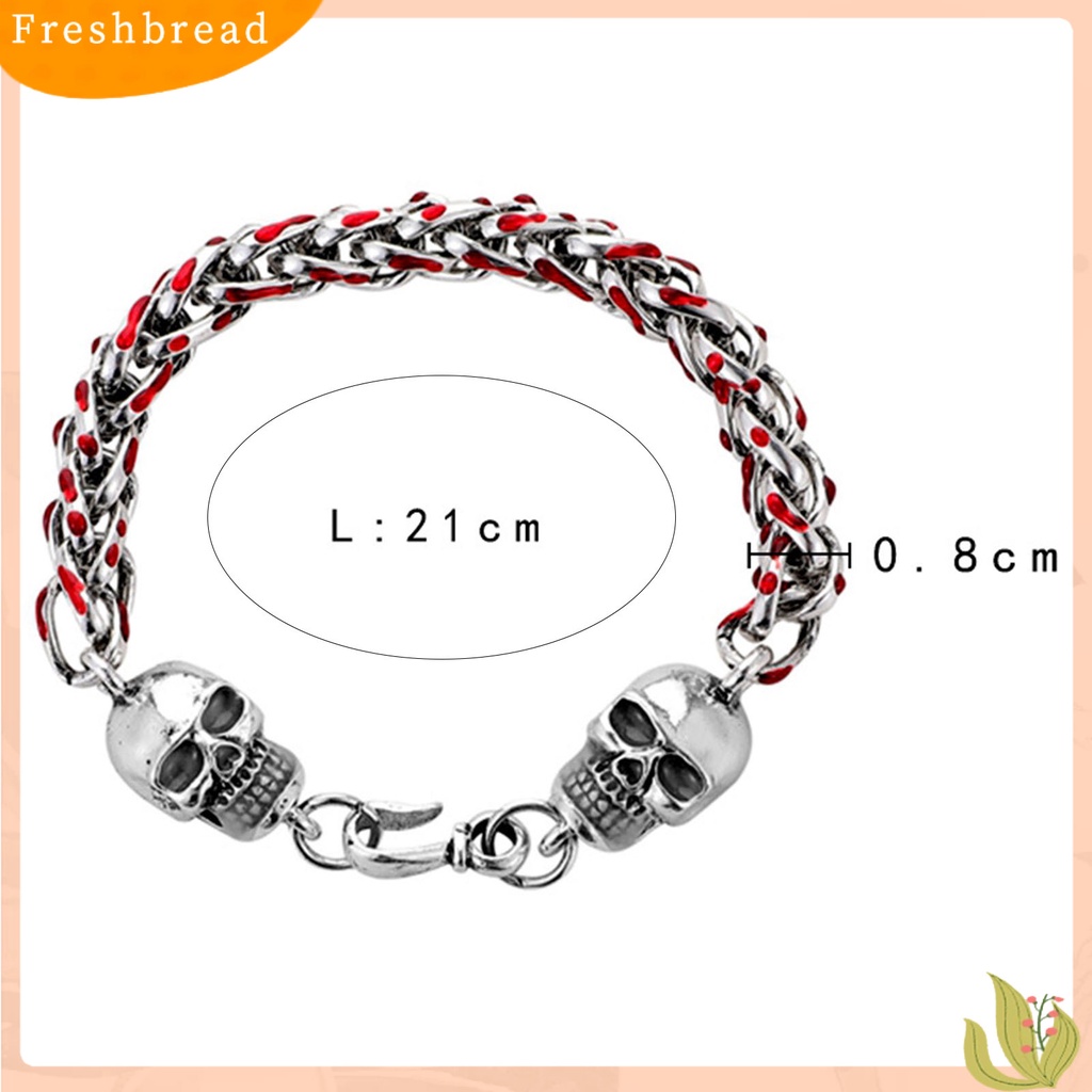 &lt; Freshbread &gt; Couple Gelang Rantai Merah Bercahaya Perhiasan Tetes Minyak Tebal Gelang Fashion Jewelry