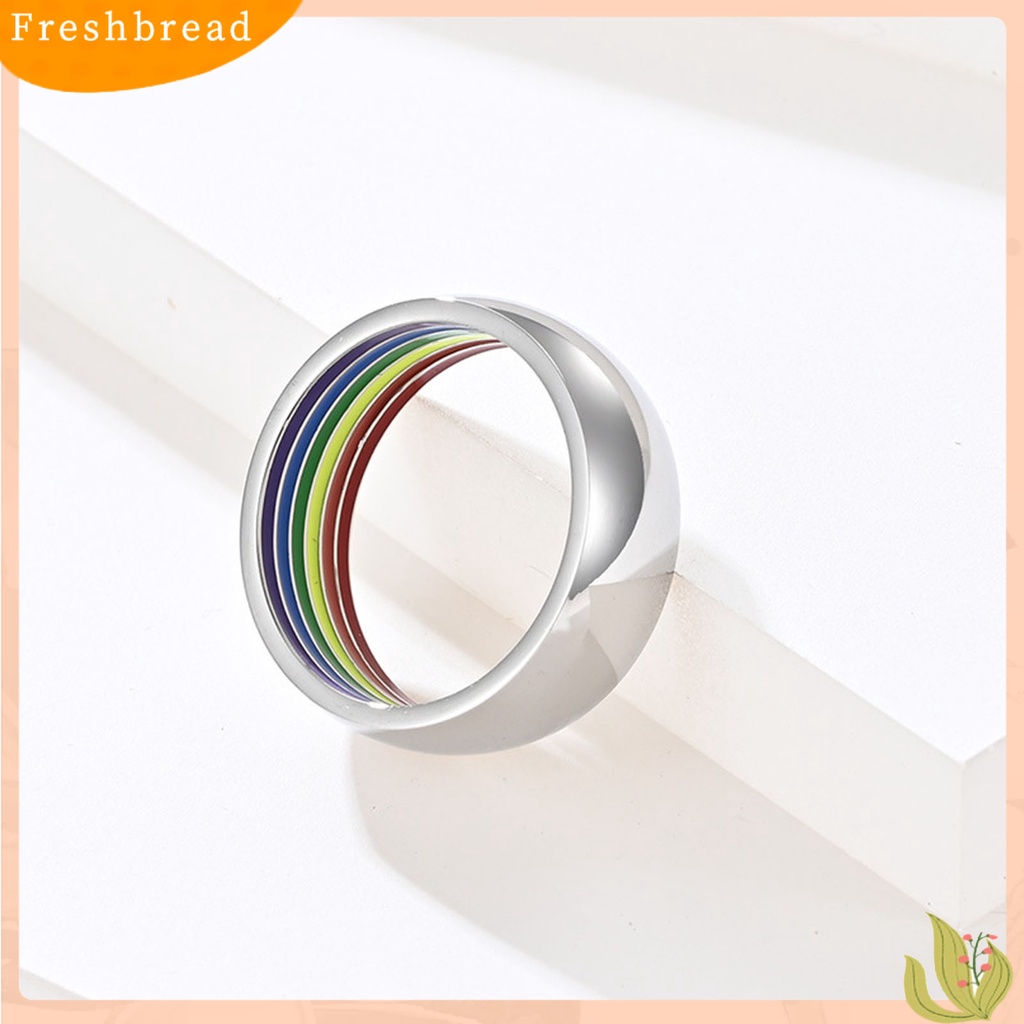 &lt; Freshbread &gt; Cincin Unisex Pelangi Arc Luar Perhiasan Fashion Penampilan Geometris Jari Ring Untuk Pernikahan