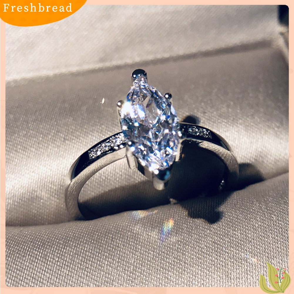 &lt; Freshbread &gt; Glitter Pengantin Pernikahan Pertunangan Perhiasan Marquise Cut Berlian Imitasi Jari Cincin