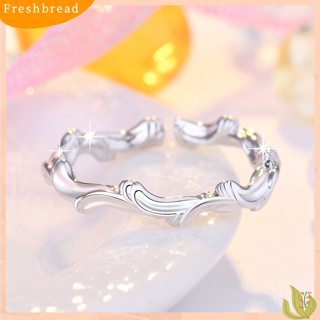 &lt; Freshbread &gt; Cincin Buku Jari Ukuran Dapat Disesuaikan Tidak Teratur Bentuk Geometris Mewah Electroplating Dekorasi Hypoallergenic Willow Leaves Pesona Sederhana Cincin Terbuka Aksesoris Perhiasan