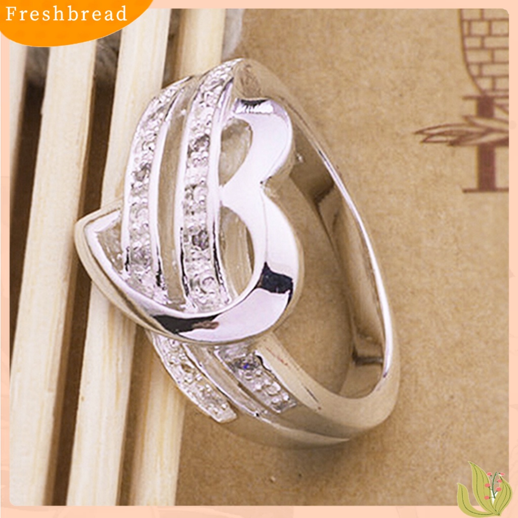 &lt; Freshbread &gt; Cincin Mewah Cantik Bentuk Hati Pertunangan Klasik Bridal Ring Untuk Hadiah