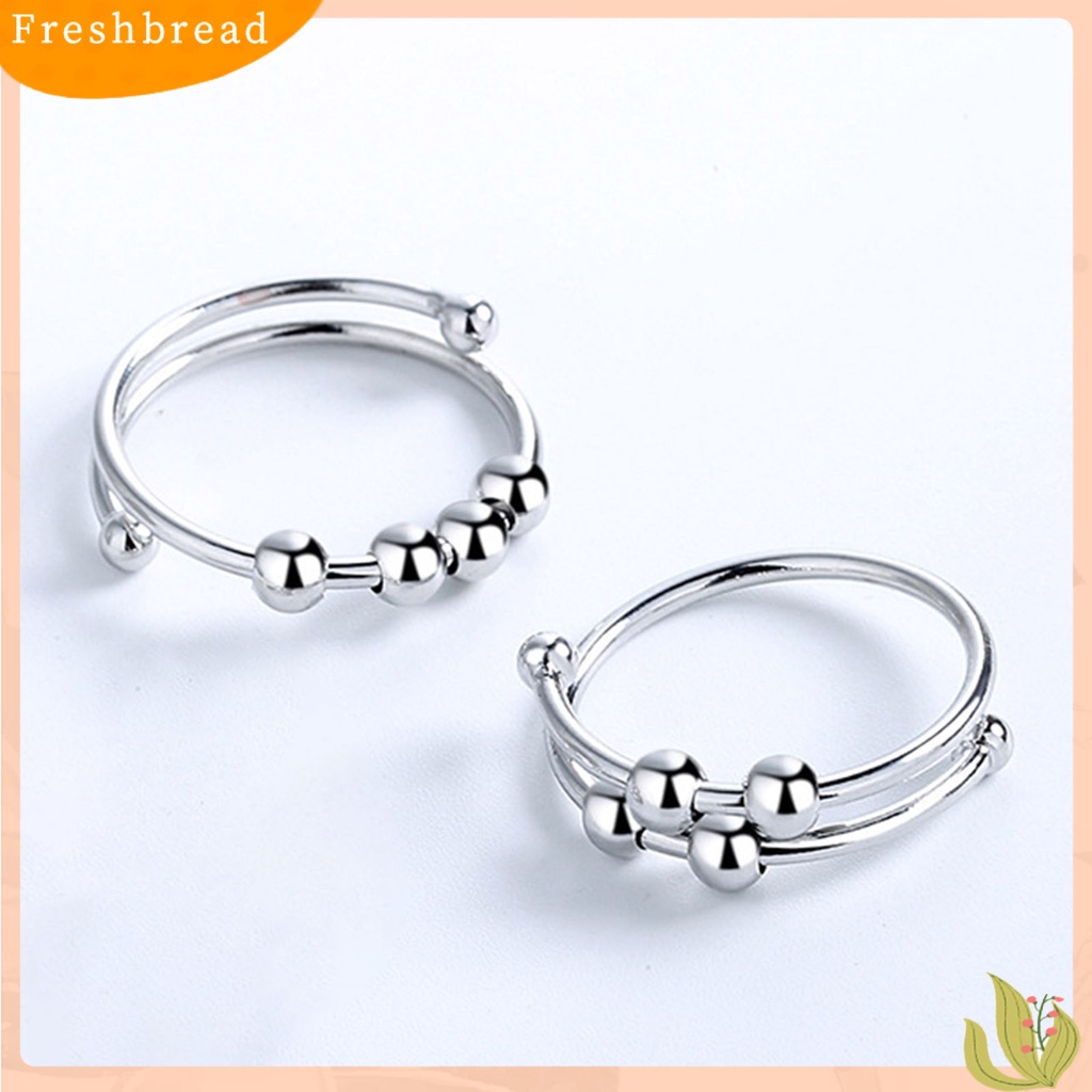 &lt; Freshbread &gt; Cincin Fashion Paduan Ringan Manik Geometris Dekorasi Cincin Terbuka Untuk Kehidupan Sehari-Hari