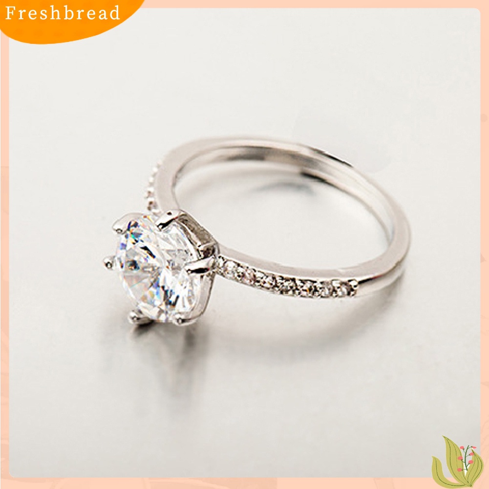 &lt; Freshbread &gt; Wanita Fashion Cubic Zirconia Bertatahkan Jari Cincin Pernikahan Pertunangan Perhiasan Hadiah