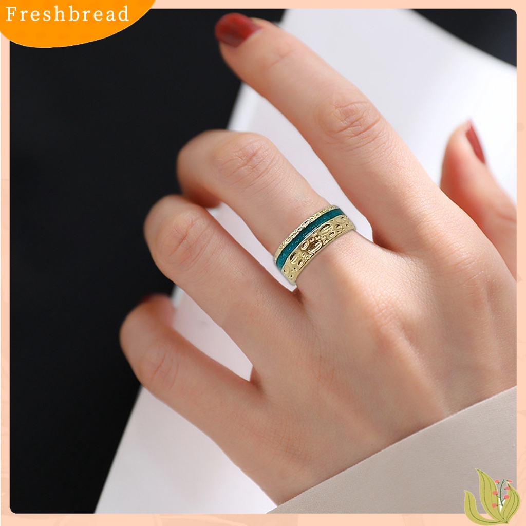 &lt; Freshbread &gt; Permukaan Halus Pengerjaan Halus Paduan Jari Cincin Indah Terang Kilau Wanita Pria Cincin Fashion Perhiasan