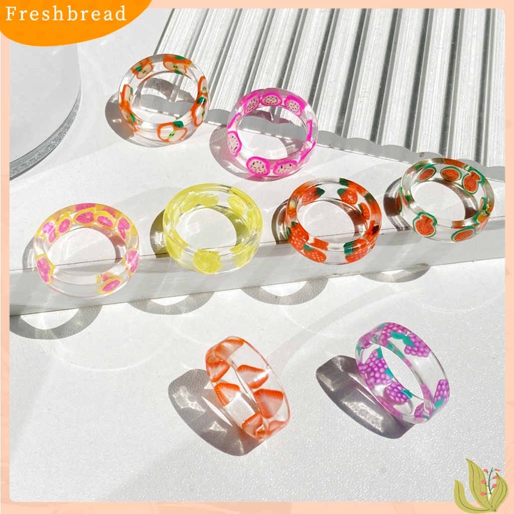 &lt; Freshbread &gt; Cincin Wanita Buah Bulat Perhiasan Indah Fashion Penampilan Cincin Jari Untuk Pakaian Sehari-Hari