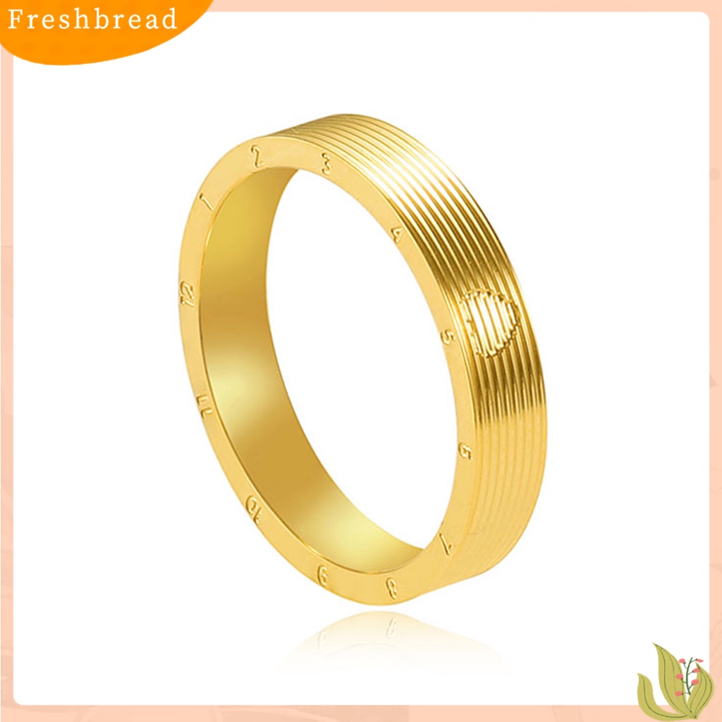 &lt; Freshbread &gt; Cincin Buku Jari Tahan Luntur Elektroplating Nomor Ukiran Temperamen Hypoallergenic Menghias Permukaan Halus Baja Titanium Jari Emas Cincin Perhiasan Aksesoris