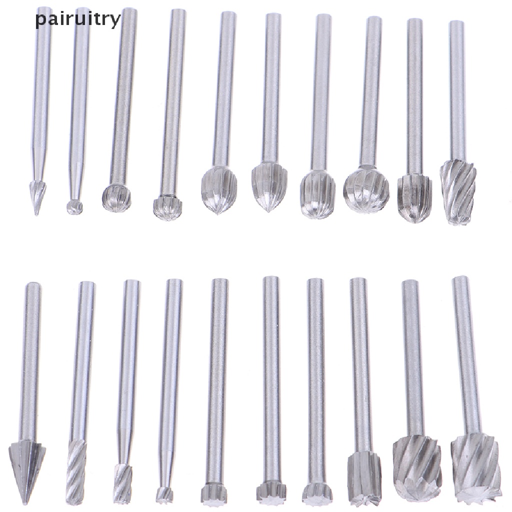 Prt 20pcs Tungsten Carbide Rotary Point Burr Die Grinder Shank Set 3 * 40mm PRT