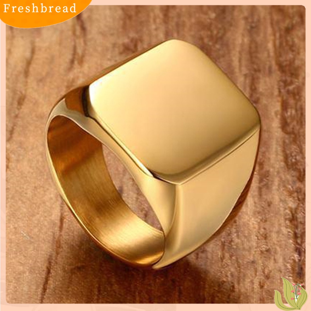 &lt; Freshbread &gt; Cincin Pasangan Gaya Sederhana Hip Hop Geometris Glossy Semua Pertandingan Dekorasi Hadiah Pria Wanita Cincin Persegi Pernikahan Pertunangan Perhiasan Untuk Pakaian Sehari-Hari